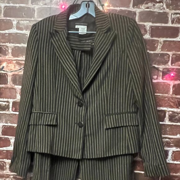 Franco Mirabell Sweaters - Franco Mirabelli Pinstripe Wool Suit Set - Charcoal Grey - Size 12